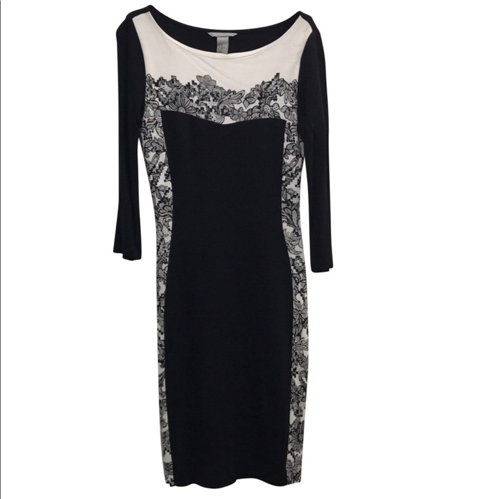 Beautiful waist slimming H&M black/white dress XS